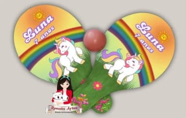Raquetes de Ping Pong Tema Unicornio