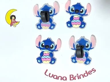 Stitch Pascoa com Adaptador P/tênis Pacote com 6 Unidades
