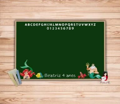 Lousa com Giz Personalizada Ariel