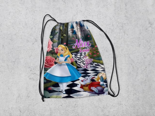 Mochilinha Personalizada da Alice no Pais das Maravilhas