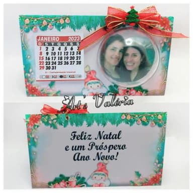 Calendário de Mesa Feliz Natal - Ano Atualizado