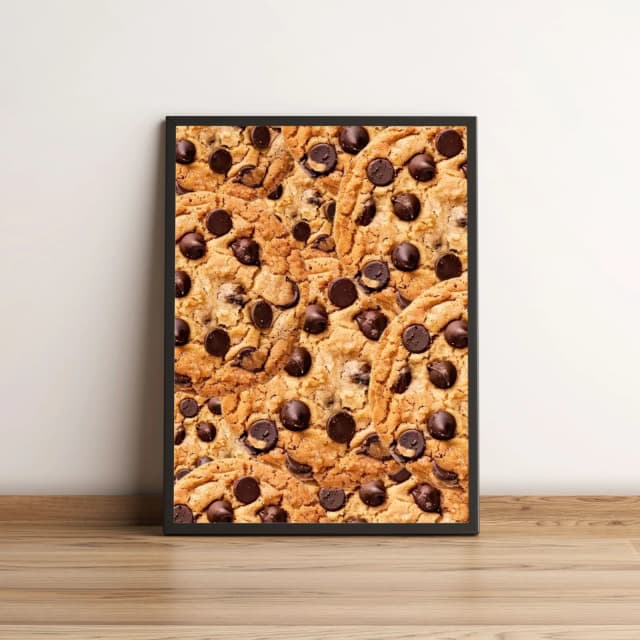 Quadro Decorativo com Cookies de Chocolate Dourados 2181