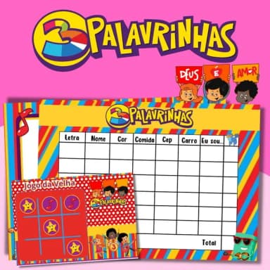 Kit Jogos Personalizados ( Lousa, Stop, Forca ou Velha )