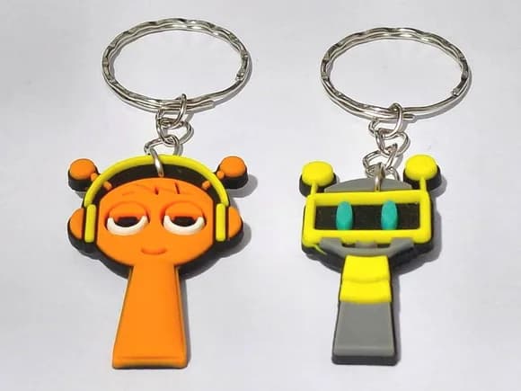 Chaveiro Sprunki 4cm Emborrachado Pacote com 6 Unidades