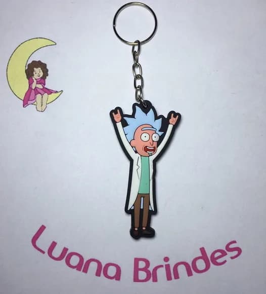 Chaveiro Rick (rick And Morty Serie) Emborrachado Pct C/2un