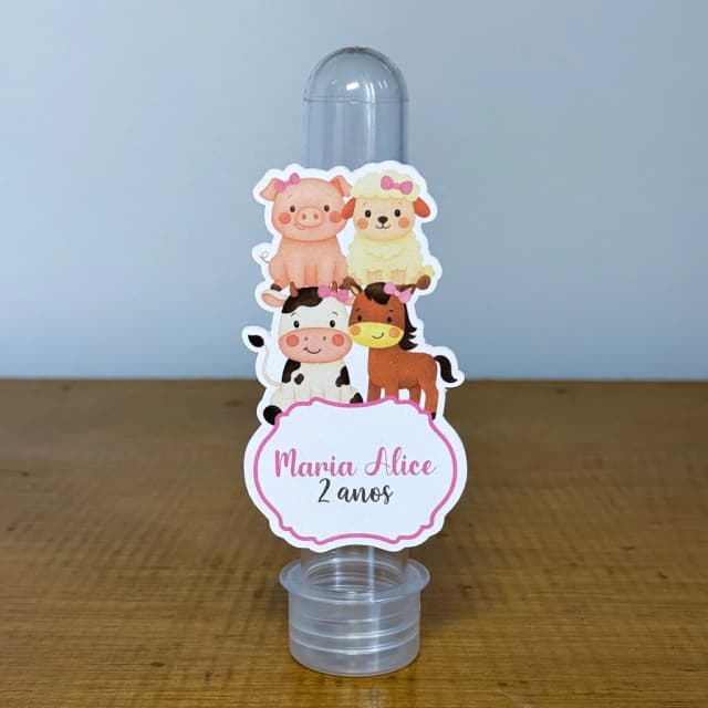 Apliques para Tubetes Personalizados FAZENDINHA MENINA - Decoração de Festa | Lembrancinhas | Aniversário | Personalizados