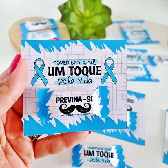 Card com Bala Novembro Azul