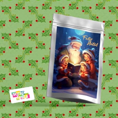 Saquinho Metalizado P 10x15 Personalizado Festa Natal