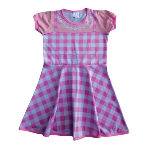 Vestido Infantil Xadrez Rosa Luxo – Fantasia Princesa Infantil para Festas | Ricardo Fantasias