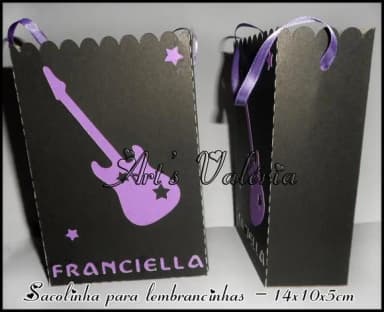 Sacolinha Guitarra Rock - 14x10x5cm