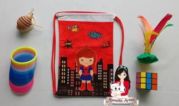 Mochila Brinquedos Retrô Tema Mulher Aranha Baby