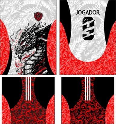 Arte Vetor Camisa Interclasse Dragão Negro Mod-670