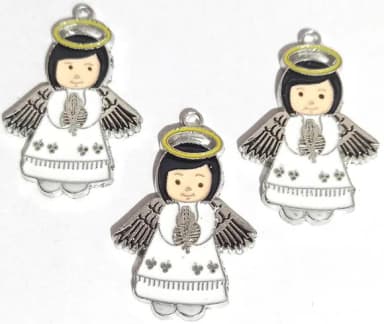 Pingente Anjo Metal Prata - 4 Unidades