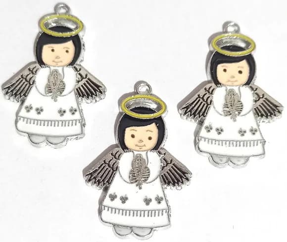 Pingente Anjo Metal Prata - 4 Unidades