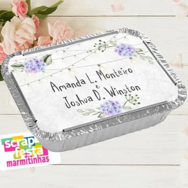 Marmitinha Personalizada Festa Casamento Flores Hortencia
