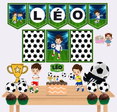 Kit Festa Só Um Bolinho FUTEBOL - Decoração de Festa