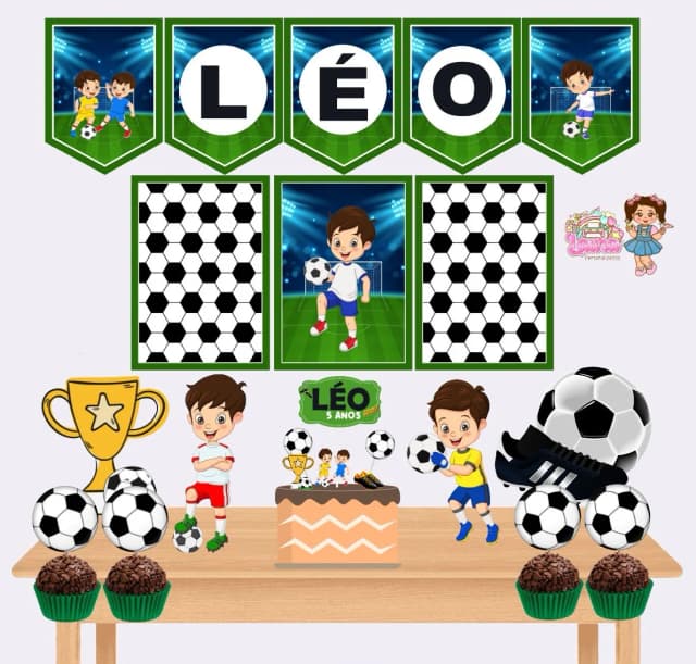 Kit Festa Só Um Bolinho FUTEBOL - Decoração de Festa
