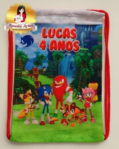 Mochilinha de Tecido Personalizada Sonic