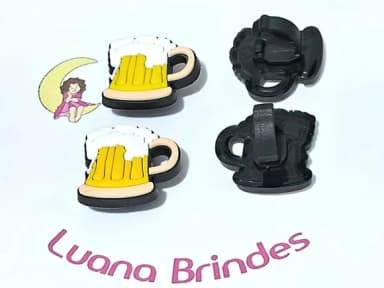 Pins para Tênis Copo de Chopp Emborrachado 6 Unidades