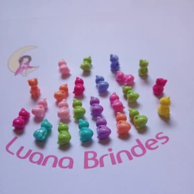 Miçanga Gatinho Colorido Passante 1,5cm Pct 50 Unidades