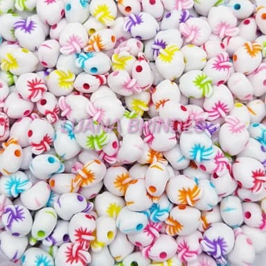 Mini Maças em acrílico c/furo passante - 9mm - pct c/100 uni