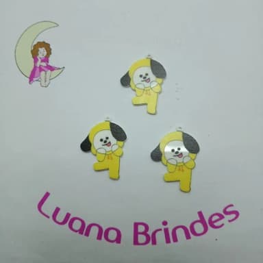 Pingente KPOP BTS Chimmy de Acrílico UV 3,5cm 5 Unidades