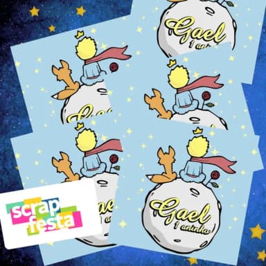 Adesivo Personalizado Quadrado 10x10 o Pequeno Príncipe