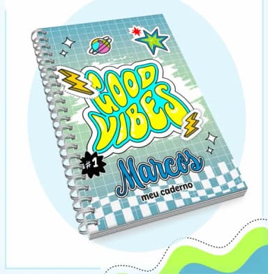 Caderno + Etiquetas + Tag Personalizada + Lápis