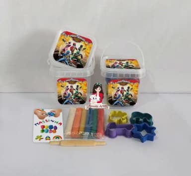 Kit Massinha no Baldinho Personalizado Power Rangers