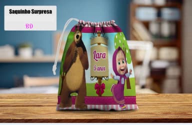 Saquinho Supresa para lembrancinhas da Marsha e o Urso