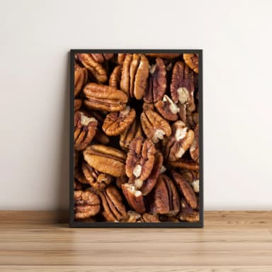 Quadro Decorativo com Nozes Pecan em Tons Naturais 2969