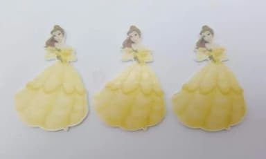 Aplique da Princesa Bela em Acrílico Uv com 5cm