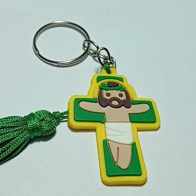 Chaveiro Crucifixo Brasil Emborrachado 14cms