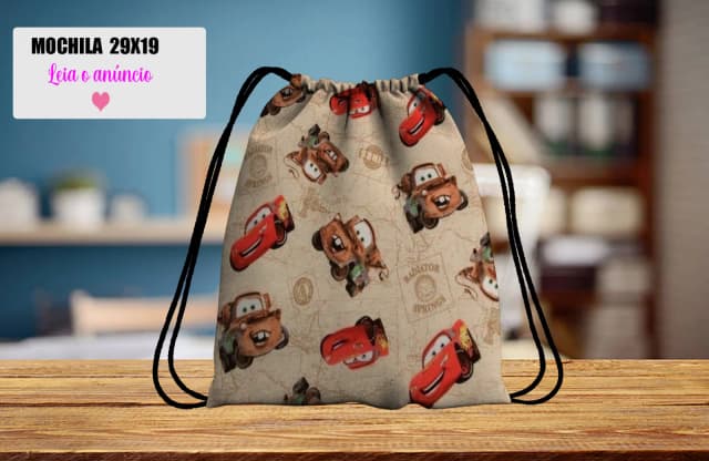 Mochilinha personalizada para lembrancinhas Carros Disney