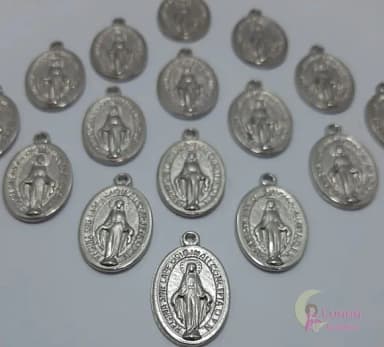 Medalha Nossa Senhora das Graças Metal Prata - pct c/13 unid
