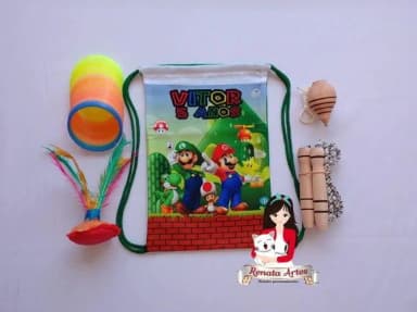 Mochila Boa Infância Tema Super Mario Bross 2