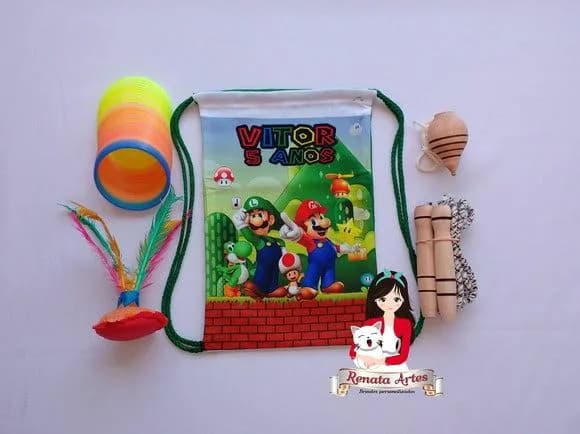 Mochila Boa Infância Tema Super Mario Bross 2