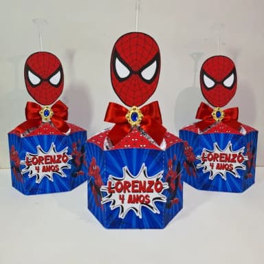 Caixa Sextavada Luxo Homem Aranha