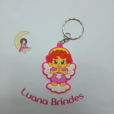 Chaveiro Anjo Guarda Borracha 5,5cm Pct 4 Unidade