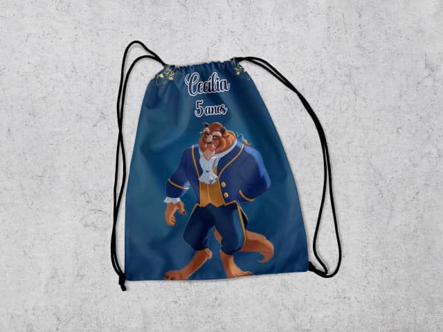 Mochilinha Personalizada para lembrancinhas da Bela e a Fera