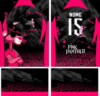 Arte Vetor Camisa Pantera Cor de Rosa Interclasse Mod-215