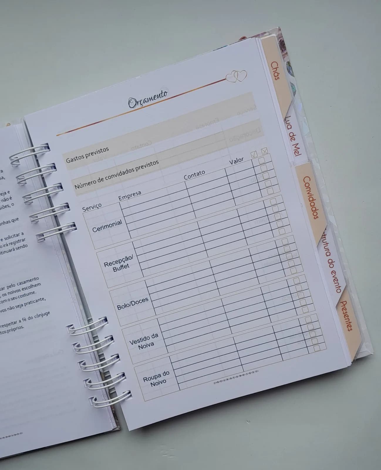 Planner da Noiva + Divisórias c/ Abas Personalizado - Escolha a Capa