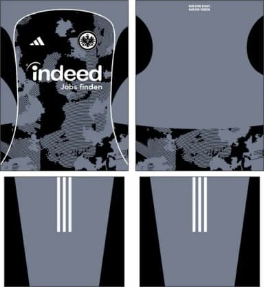 Arte Vetor Camisa Eintracht Frankfurt Terceira 2025-2026