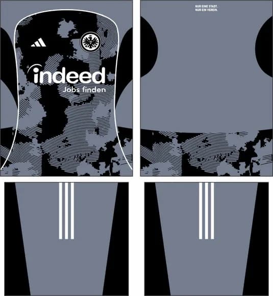 Arte Vetor Camisa Eintracht Frankfurt Terceira 2025-2026