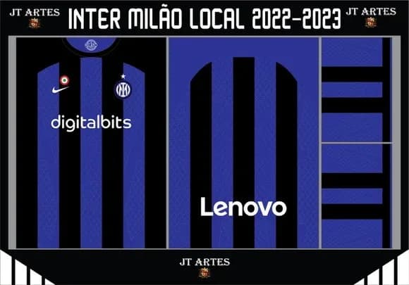 Vetor Da Camisa Do Inter De Milão 2022/2023