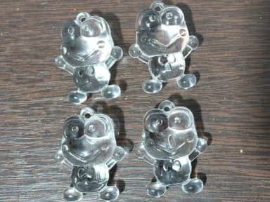 Pingente Sapinho de Acrílico 3,5cm Pacotes com 10 Unidades