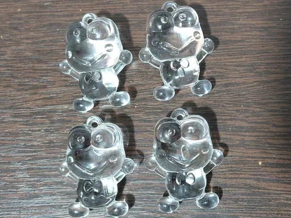 Pingente Sapinho de Acrílico 3,5cm Pacotes com 10 Unidades