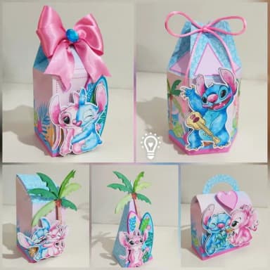 Kit 60 Lembrancinhas Angel e Stitch
