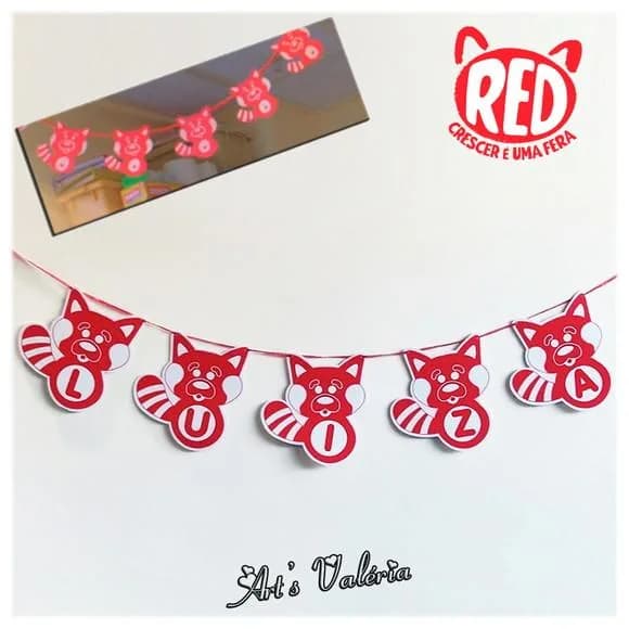 Varal de Letras Red: Crescer É Uma Fera - Cada Letra