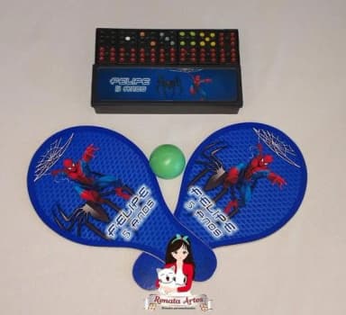 Dominó + Raquetes de Ping Pong Tema Homem Aranha